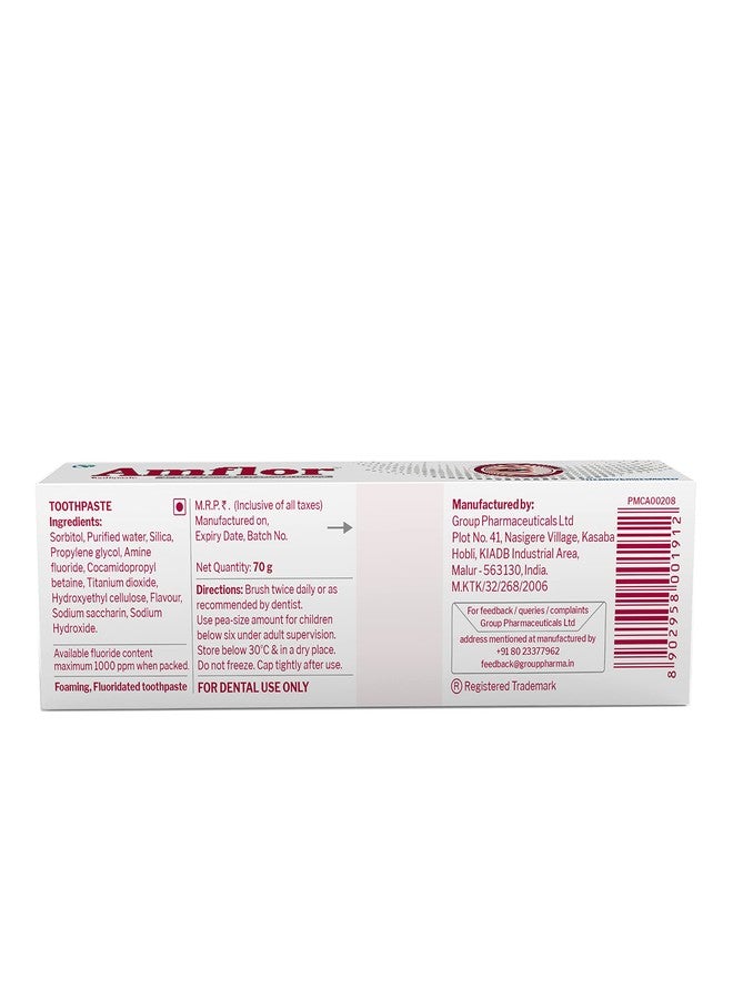 Amflor Orthodontic Toothpaste for Braces (70g x 1) and Amflor Mouthwash (250ml x 1) prevent cavities & White Spot Lesions with Organic Amine Fluoride for Enamel Remineralization Oral Care (combo pack) - Image 4